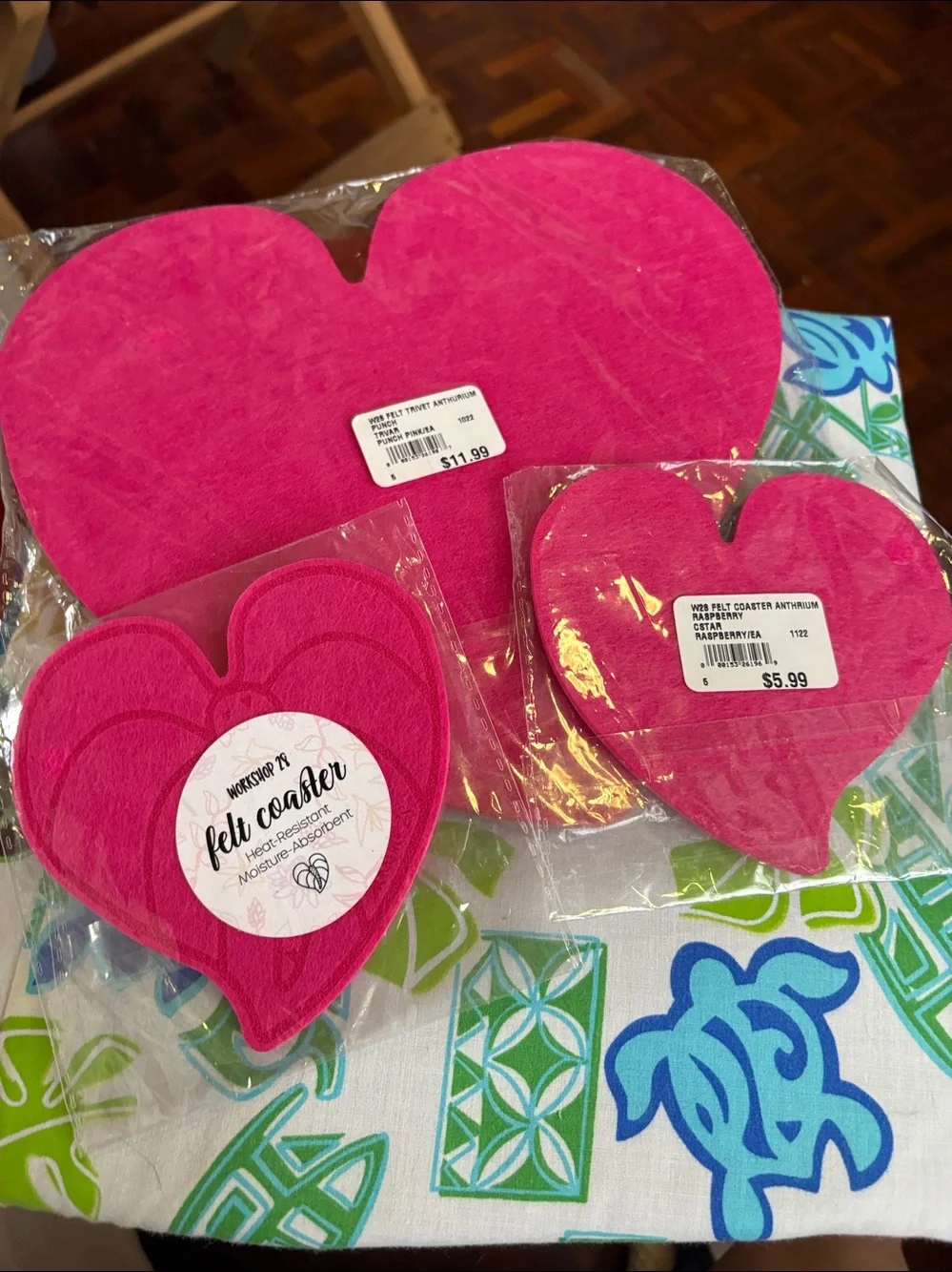 Felt Coaster Anthurium Raspberry - Picture 2 of 2